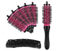 FutureHight Juego de cepillos de cerámica y aluminio con ruedas extraíbles, 6 piezas, 3 tamaños, cepillo redondo para tipo de cabello