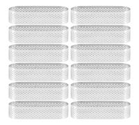 FutureHight Paquete de 12 moldes ovalados para tarta, postre francés, Mousse, fruta, anillo para pastel, Quiche, molde para pastel, anillo de acero inoxidable para Mousse y pastel