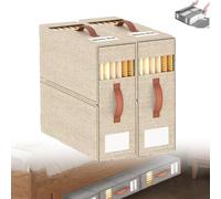 Futurelookout Multi Use Storage Bags, Gettoreach Multi-use Storage Bags 4 pack Dustproof Organizer for Bedding Sheet Quilts Blankets, Sturdy Foldable Linen Organizer (beige-2pcs)