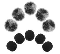 FUTUREORYY 10 Fundas para Micrófono de Solapa Negras Diseño Transpirable y Reducción de Ruido, Cubiertas de Felpa para Grabaciones al Aire Libre