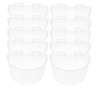 FUTUREORYY 10 Piezas Comedero para Plástico Grueso Transparente Taza de Agua y Arena Resistente y Fácil de Limpiar Gancho Colgante para Jaulas Alimentador para Aves y Pollos
