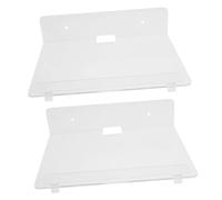FUTUREORYY 2 Piezas Estantes Flotantes Acrílicos Transparentes Soporte Resistente Ajustable para Altavoces Macetas Cámaras Montaje Pared Baño Sala Moderna
