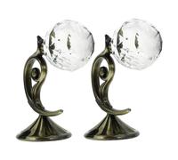 FUTUREORYY 2 Piezas Gancho de Pared de Aleación de Aluminio con Cristal de Soporte Sencillo para Cortinas Diseño Compacto y Elegante para Decoración de Habitaciones