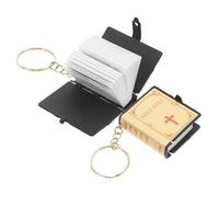 FUTUREORYY 2 piezas Llavero Biblia Miniatura Colgante Creativo Pequeño Libro Religioso para Bolsillo y Mochila Material Regalo Significativo para Fe y Cultura