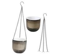 FUTUREORYY 2 Piezas Maceta Colgante de Gran con Autorriego Doble Resistente para Jardín Interior y Exterior Diseño Transparente para Control de Agua para Orquídeas y Suculentas