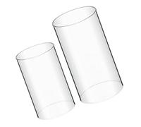 FUTUREORYY 2 Piezas Protector para Vela de Vidrio Transparente Cilíndrica Prueba de Viento Funda Decorativa Resistente para Cálido