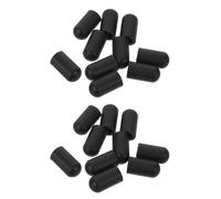 FUTUREORYY 20 Piezas funda para baquetas Consejos de silicona de baqueta amortiguadores Consejos de práctica de Drumstick accesorios baterista Black
