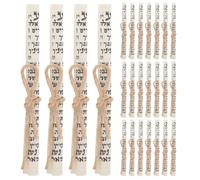 FUTUREORYY 25 Rollos de Pergamino de Bendición de Mezuzá Kosher Impresos, Papel Tradicional para Puerta Judía, Decoración Espiritual Hebrea para Hogar y Festivales, Tamaño Compacto,