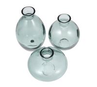 FUTUREORYY 3 Piezas Jarrones de Vidrio Miniatura Transparentes para Flores Decorativos y Elegantes para Centros de Mesa Hogar Oficina