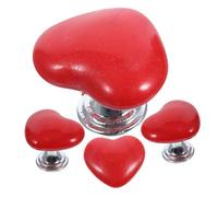 FUTUREORYY 4 piezas Botón de Presión para Tanque de Inodoro Forma Corazón Rojo Pulsador Cisterna Baño Duradero y