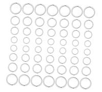 FUTUREORYY 40 piezas Anillos Metálicos Planos para Llaves Argollas Redondas Resistentes para Llaveros de Coche Organización Hogar y Oficina Accesorios para Manualidades y Colgantes