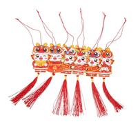 FUTUREORYY 6 Piezas Colgantes Decorativos de Bonsái Árbol Fortuna para Festival de Primavera Adornos Colgantes para Puerta Principal con Diseño de Dragón y León Decoración Festiva para Hogar