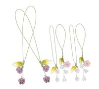 FUTUREORYY 6 piezas Llavero Móvil con Colgante de Flores Tulipán de Correa Antideslizante para Teléfono Decoración Colgante para Bolso y Móvil