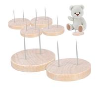 FUTUREORYY 6 Piezas Soportes de Madera para Muñecas de Crochet Base Estable y Minimalista para Exhibición de Muñecos Pequeños y Amigurumi Grosor para Manualidades