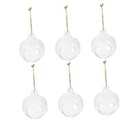 FUTUREORYY 6piezas Maceteros Colgantes De Vidrio Transparente para Micro Paisaje Portavelas y Plantas Hidropónicas Jarrones Decorativos para Hogar y Oficina Diseño Elegante y Seguro