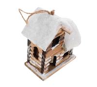 FUTUREORYY Adornos de Pueblo con Luces LED Cálidas Casas Rústicas de Madera para Decoración Invernal y Centro de Mesa Navideño