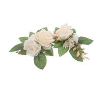 FUTUREORYY Adornos para Tartas de Flores Artificiales Estilo Bohemio, Color Blanco Marfil, 2 Piezas, Decoración para Mesa de Postres, Centros de Mesa para Bodas, Cumpleaños y Fiestas