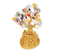 FUTUREORYY Árbol Fortuna Feng Shui Bonsái Decoración Colorida con Base Dorada para Hogar Oficina y Tienda