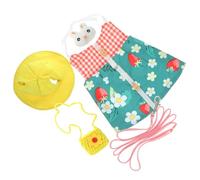 FUTUREORYY Arnés Antiescape para Conejos Pequeño Ajustable, Chaleco De Tela Transpirable Verde Flores, para Paseo Al Aire Libre, Mascota Conejo Pequeña, Dueño Responsable