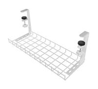 FUTUREORYY Bandeja Organizadora Cables Debajo Escritorio sin Taladro Soporte Malla para Gestión Cables y Regletas Fácil Instalación para Oficina y Hogar Negro