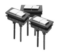 FUTUREORYY Botón Pulsador de Inodoro Doble Descarga Rectangular Negro 3 Piezas para Tanque de Inodoro Recambio Cisterna Baño Piezas de Repuesto Herramientas Hogar