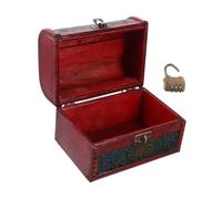 FUTUREORYY Caja de Madera Vintage con Cerradura de Combinación Cofre Pirata Grande para Joyería Infantil y Almacenamiento de Pequeños Resistente y Versátil para Regalos