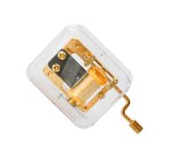 FUTUREORYY Caja Musical Decorativa Mini Transparente con Manivela Diseño Dorado Adorno para Escritorio y Regalo DIY Especial