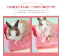 FUTUREORYY Caja para Conejos Grande Plástica con Extraíble Orinal para Conejo Cobaya Chinchilla y Hámster Base Filtrante Antiodor para Interior y Exterior Color Rosa