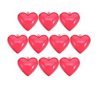 FUTUREORYY Cajas Decorativas en Forma de Corazón de Plástico Rojo Transparente 10 Piezas 9,9 X 9,8 X 5,6 Cm para Dulces y Premios de San Valentín, Colgantes para Fiestas, Bodas y