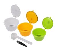 FUTUREORYY Cápsulas de café rellenables de acero inoxidable, 3 unidades, con junta de goma, compatibles con máquinas Dolce Gusto, reutilizables para el hogar y la oficina