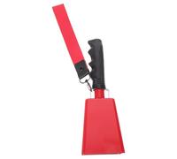 FUTUREORYY Cencerro Deportivo Grande Metálico con Mango Ergonómico y Correa de Muñeca Roja, Campana de Percusión Manual para Eventos Deportivos, Celebraciones y Animación en Estadios