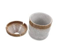 FUTUREORYY Cenicero De Cerámica Japonés Retro Cenicero De Mesa Estilo Chino Prueba De Viento para Restaurantes De Sushi Diseño Artístico De Cambio De Horno Japonés