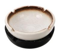 FUTUREORYY Cenicero De Cerámica Redondo Pequeño Clásico Funcional para Uso Doméstico y Oficina Diseño Japonés Compacto Decorativo