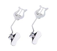 FUTUREORYY Clip para Partituras de Trombón, Soporte Metálico Plateado Pequeño, 2 Unidades, Abrazadera Resistente para Hojas Musicales, Accesorio Portátil para Músicos y Bandas de Marcha