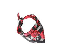 FUTUREORYY Collar Triangular para Mascotas San Valentín, Babero para Perros de Algodón 100% Puro, Diseño Negro Rosas Rojas, Tamaño Ajustable 25-48 Cm, Accesorio Decorativo para Collares