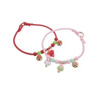 FUTUREORYY Collares para Perros y Gatos Pequeños Ajustables 2 Piezas Dijes Decorativos Rojo Sandía y Rosa Helado Joyas para Mascotas y Accesorios para Cachorros