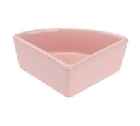 FUTUREORYY Comedero y Bebedero de Cerámica para Hámster Cuenco Triangular Antipatas Resistente Mordeduras Práctico para Pequeños Roedores Color Rosa