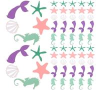 FUTUREORYY Confeti de Papel de Sirena Multicolor 100 Piezas para Decoración de Fiestas Temáticas Cumpleaños y Bodas Confeti de Animales Marinos para Mesa y Esparcir Decorativo