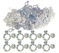 FUTUREORYY Confeti para Anillos de Boda 3 Bolsas 30 G Papel Hueco Iridiscente para Decoración de Mesa en Fiestas Compromisos Despedidas de Soltera y Día de San Valentín