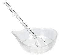 FUTUREORYY Cuenco para mezclar casero, bol para mascarilla facial, recipiente para contener aceites esenciales, juego de vidrio con cuchara, 1 set, para salón de belleza y spa, 3.14 x 2.36 x