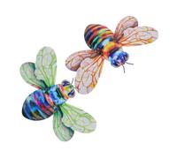 FUTUREORYY Decoraciones para Jardín Abejas de Hierro en 2 Piezas, Diseño de Pared Metálico para Exteriores, Decoración Elegante y Realista para Patio y Sala