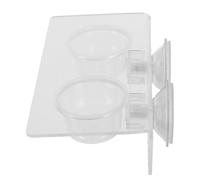 FUTUREORYY Doble Comedero Reptil con Ventosa Plato Acrílico para Agua y Alimento Bandeja Colgante para Gecko y Serpiente Fácil Limpieza y Montaje Estable