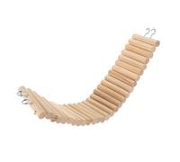 FUTUREORYY Escalera de Madera para Hámster y Aves Pequeñas Puente Colgante Seguro para Masticar Juguete de Escalada Natural para Jaula Fomenta Ejercicio y Bienestar