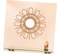 FUTUREORYY Espejo de Maquillaje Mano de Ratán y Bambú Decorativo para Pared Vintage Artesanal Resistente y Ecológico para Decoración de Hogar y Regalo Práctico