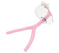 FUTUREORYY Espejo para Pájaros con Percha Interactiva de Plástico Rosa, Soporte Jaulas de Loros y Periquitos, Juguete y Accesorio para Mejorar la Interacción Social en Jaulas