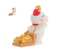 FUTUREORYY Estatua Gato Suerte Pequeña para Escritorio Decoración Kawaii de Gato Chino Maneki Neko para Oficina y Hogar Amuleto de Buena Fortuna y Suerte Accesorios de Escritorio Originales