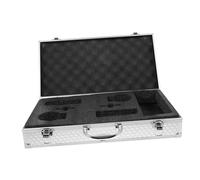 FUTUREORYY Estuche Metálico Rígido para Micrófonos Inalámbricos Caja de Transporte con Ranuras y Interior Acolchado para Protección Segura Maletín Resistente para Equipo de Audio Portátil
