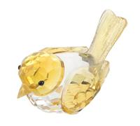 FUTUREORYY Figura Decorativa de Pájaro Amarillo en Cristal de 100x56x56mm, Escultura Coleccionable para Centro de Mesa, Decoración de Animales para Hogar, Oficina y Feng Shui, Pisapapeles