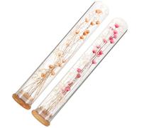 FUTUREORYY Flores Secas en Botella de Vidrio 2 Piezas, Ramo Mini de Rosas y Flores Pequeñas Naranjas, Decoración Natural para Hogar, Oficina y Obsequio Día de San Valentín