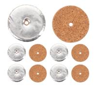 FUTUREORYY Flotadores de Aceite Budistas Redondos 10 Piezas, Porta Mechas Planos para Lámparas de Mantequilla, Bases de Mecha de Linterna para Altares y Santuarios, Disco Flotante Plateado